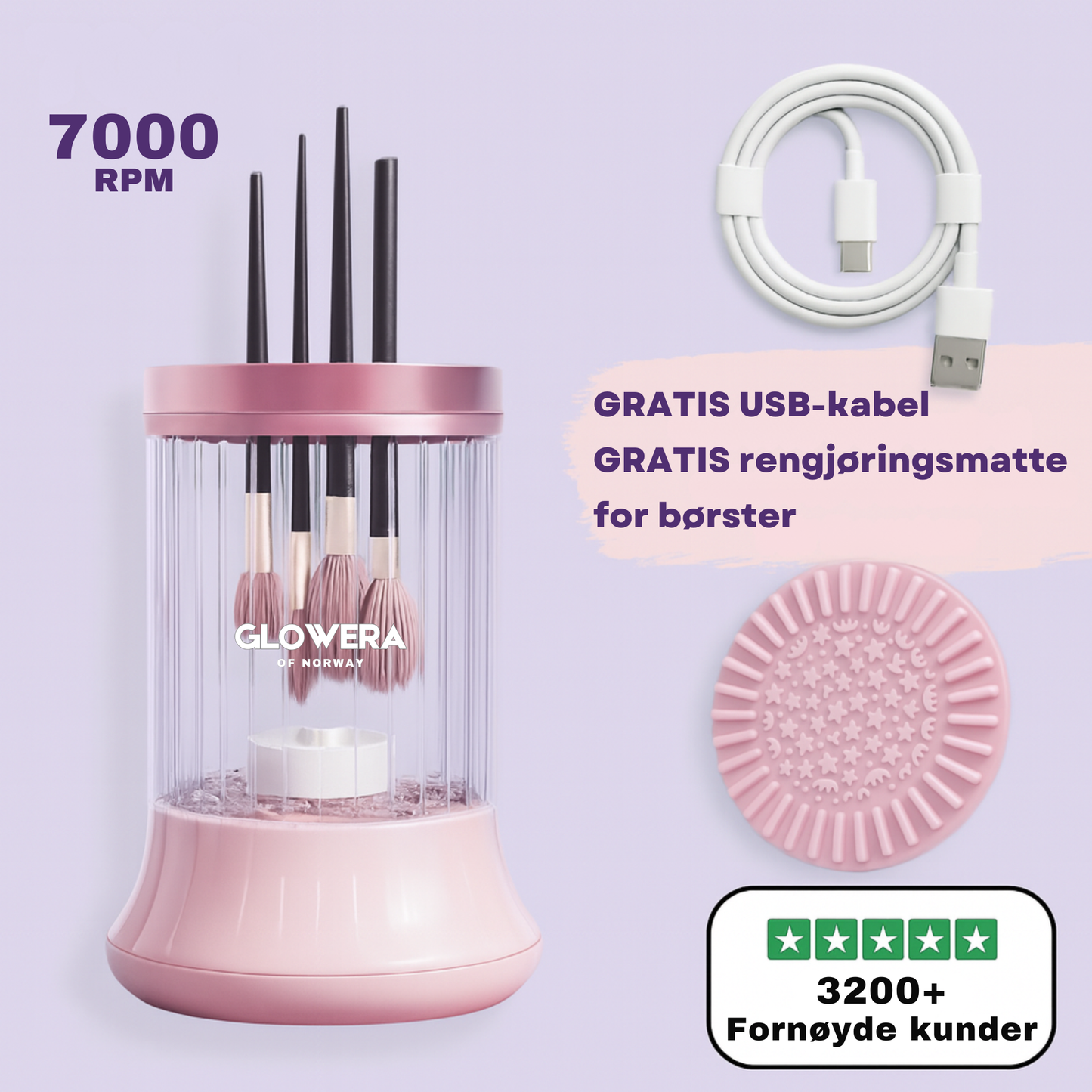 Elektrisk & Oppladbar Sminkbørsterrenser – 2025 Modell