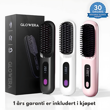 GLOWERA Bærbar Stylingbørste | Krøll, Tørk & Rett