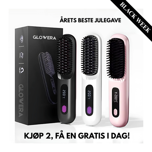GLOWERA Bærbar Stylingbørste | Krøll, Tørk & Rett